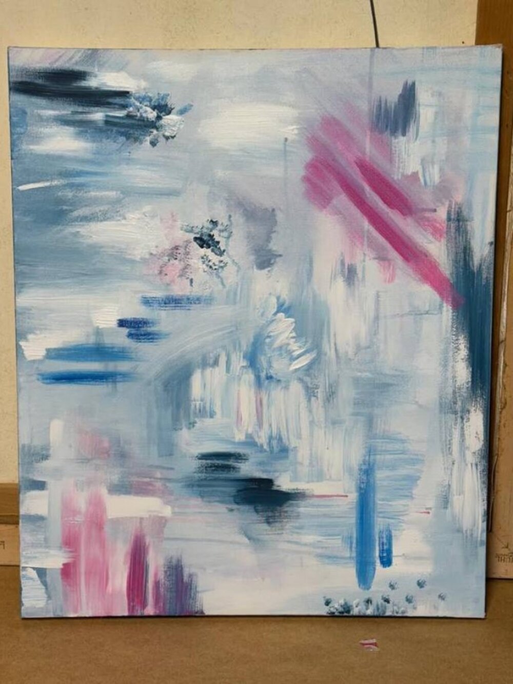 'Water Crests' Decorative Accent Canvas Painting (Original)